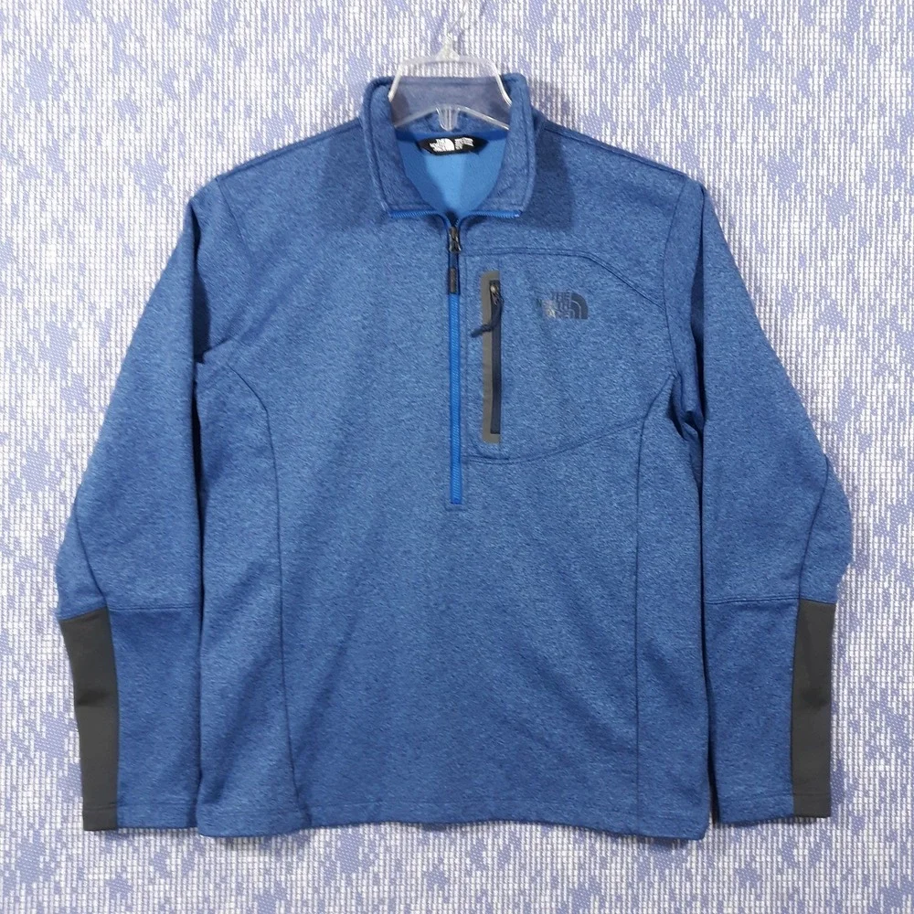 The North Face Sweater Mens Medium Blue Outdoor Travel Hiking 1/2 Half Zip